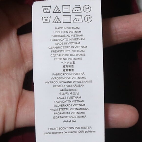 MICHAEL KORS Blouse Mixed Woven and Knit Layered Hem V-Neck 3/4 Sleeve Size XS - Picture 7 of 9